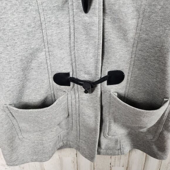 Doublju Horn Button Hooded Coat Gray Size Medium - Picture 4 of 12